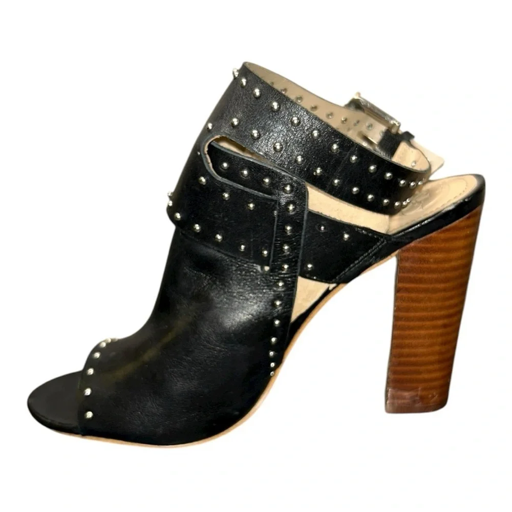 GUESS Gwerika Black Peep-Toe High heels Sandals – Women’s Size 6 M Leather Upper